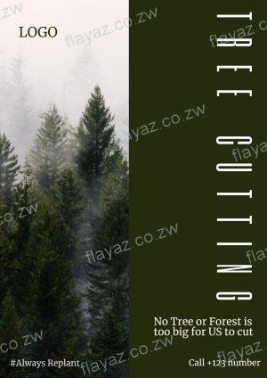 Dark Elegant Tree Cutting Service Flyer