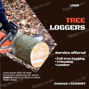 Modern Closeup Tree Cutting & Logging Social Post