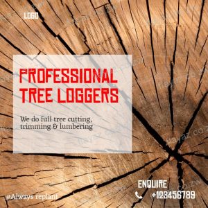 Tree Cutting, Logging Overlay Simple Square Social Post