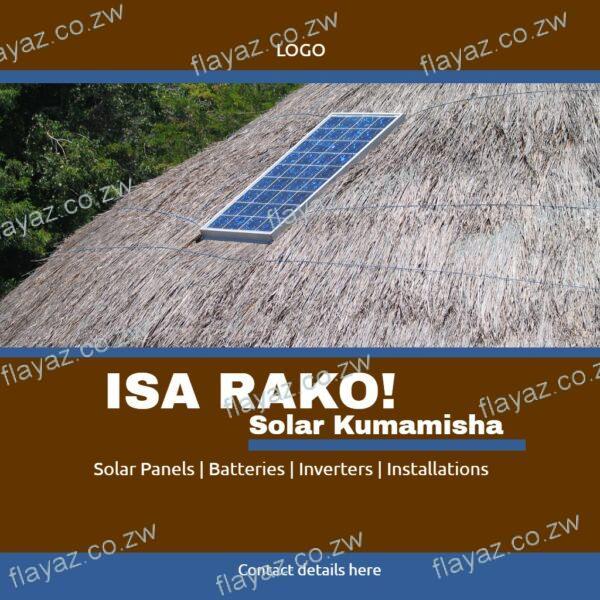Solar Panels Sale, Brown Square template