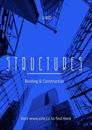 Aesthetic Blue Structures, Construction Flyer
