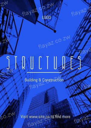 Aesthetic Blue Structures, Construction Flyer