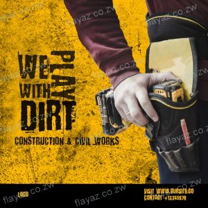 Construction & Civil Grunge Style Square Flyer