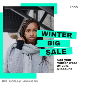 Winter Big Sale Discount Promo Square