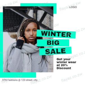 Winter Big Sale Discount Promo Square