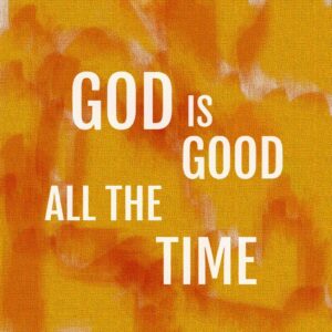 God is Good Text on Canvas Oil Paint Square