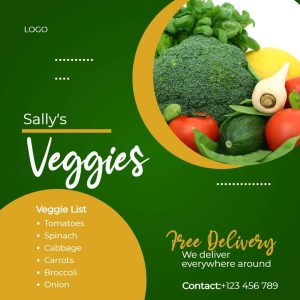 Vegetable Sale Green Goldenrod Square