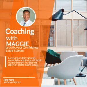 Coaching Training Confidence Orange Square