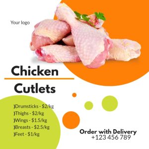 Chicken Cutlets Sale Orange Green Square