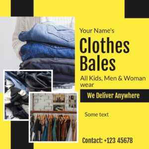 Clothes Bales Sale Yellow Square
