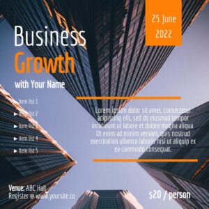 Business Growth Orange Professional Square