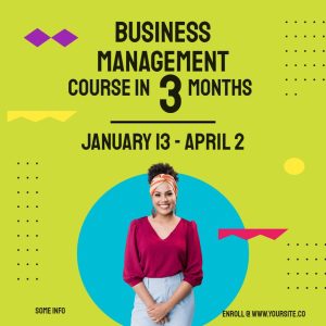 Business Management Course Blue Green Playful Square