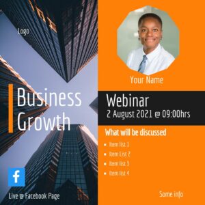 Business Growth Facebook Live Orange Square
