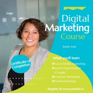 Digital Marketing Course Blue Green Square