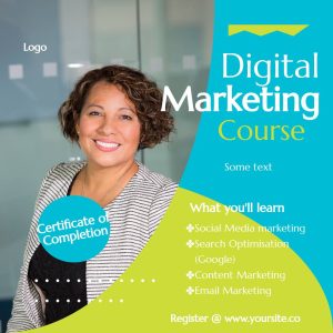 Digital Marketing Course Blue Green Square
