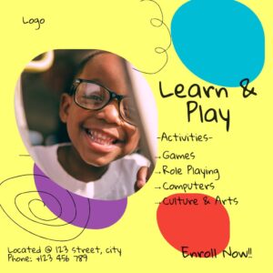 Preschool Learn Playful Square Facebook Post