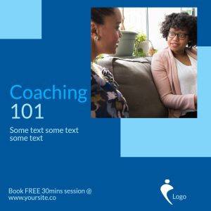 Coaching 101 Analogous Blue Square Facebook Post