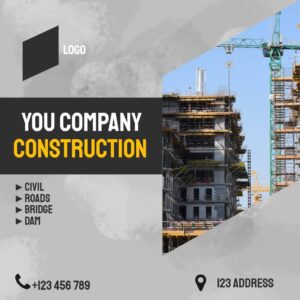 Construction Grunge Bold Square Facebook  Post