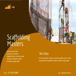 Simple Brown Construction Scaffold Social Post
