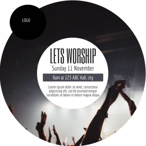 Church Worship Circle White Square