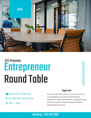 Event Invitation Entrepreneur Blue Bold Flyer