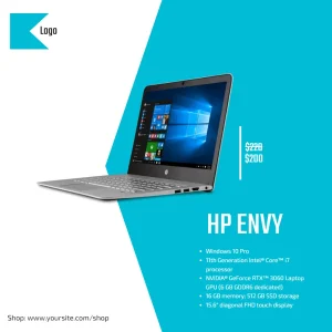 Laptop for sale cool blue square flyer