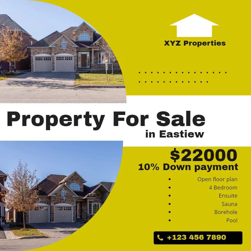 Property for sale green bold square flyer