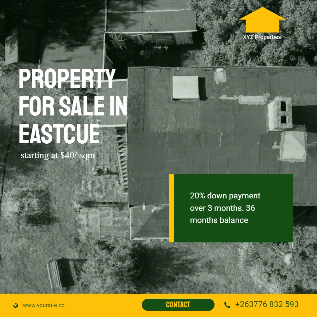 Real estate property selling black and white overlay square flyer