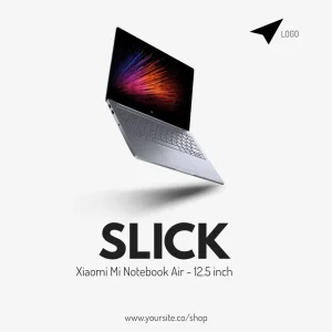 Laptop sale minimalist promo white space square flyer