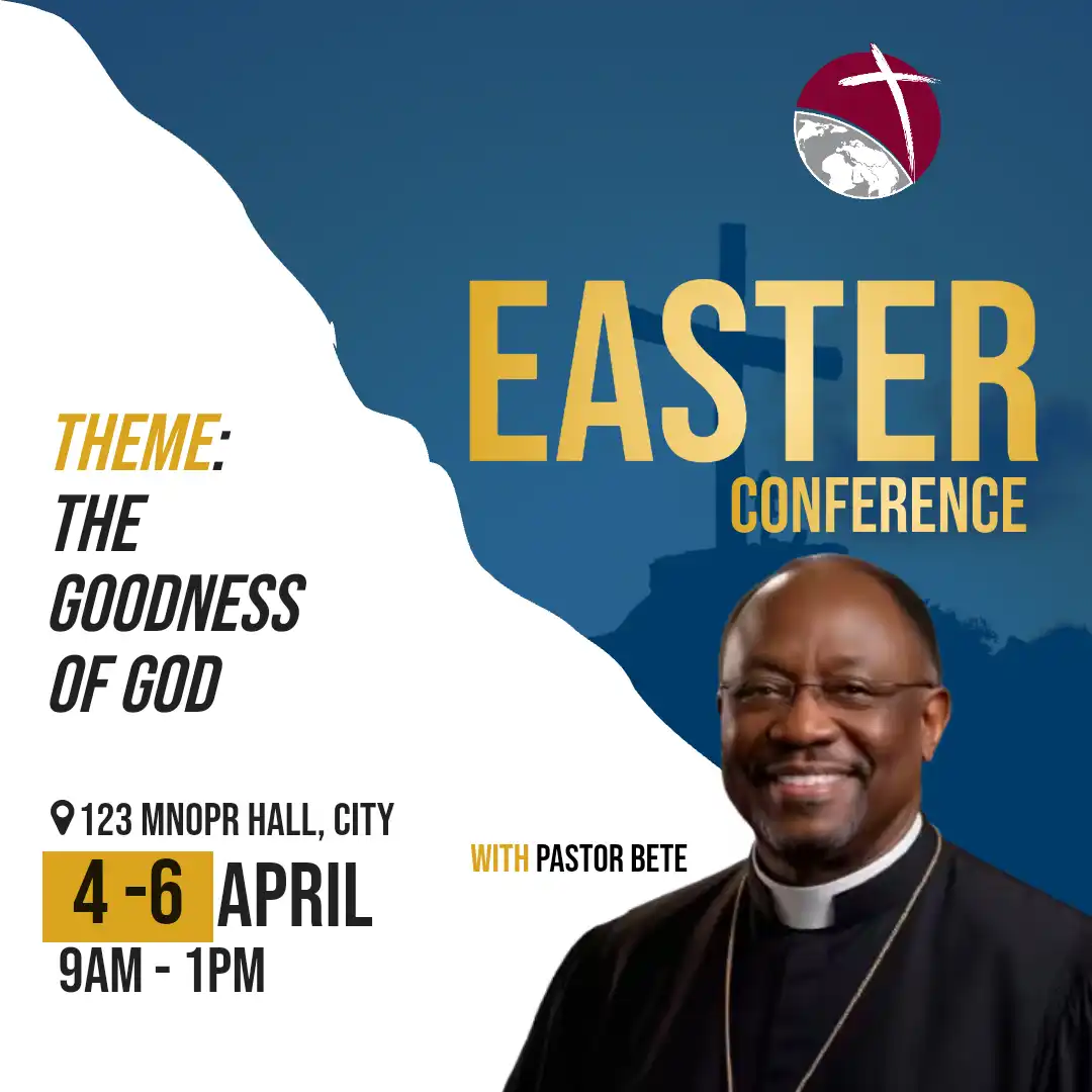 Easter conference torn blue gold square flyer