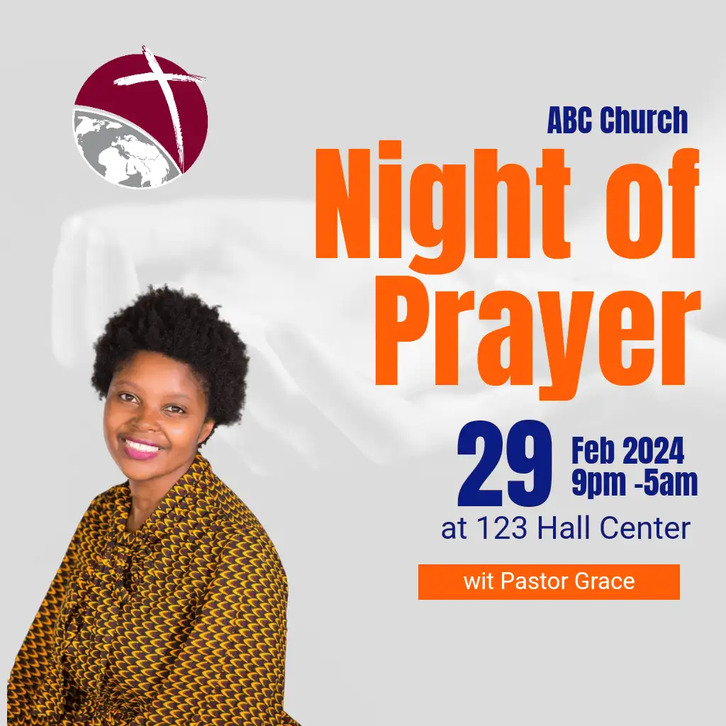 Night of Prayer Orange Blue White Overlay