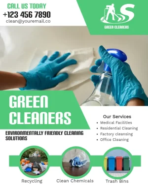 Cleaning Services Flyer Green Environmentally Friendly