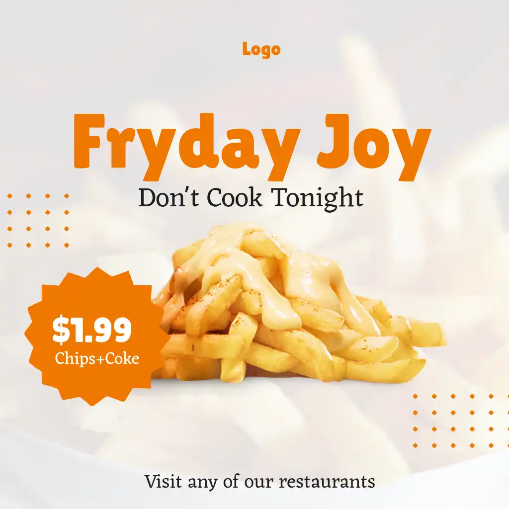 Fryday Chips Orange Flyer Square