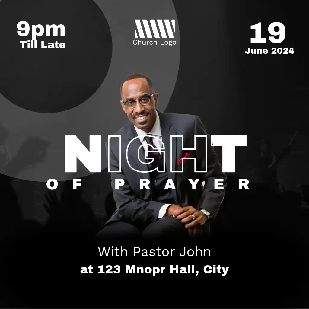 Night of Prayer Black Bold Flyer Square