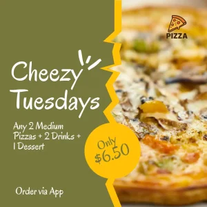 Pizza Promo Green Torn Square Flyer