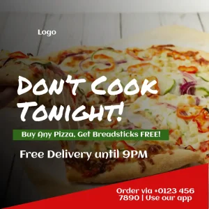 Pizza Flyer Square Red Green