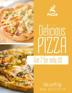 Pizza Flyer Yellow Gold Narrow Flyer