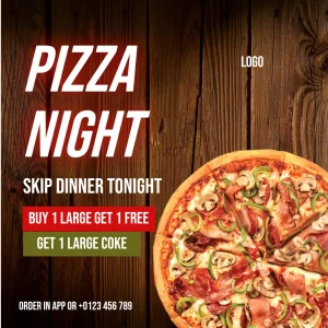 Pizza Night Promo Flyer Square