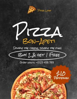 Pizza Promo Dark Grunge Orange Flyer
