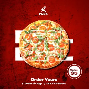Pizza Promo Red Square FLyer