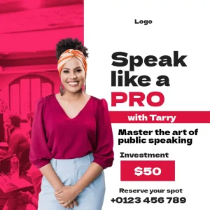Public Speaking Masterclass Flyer Square