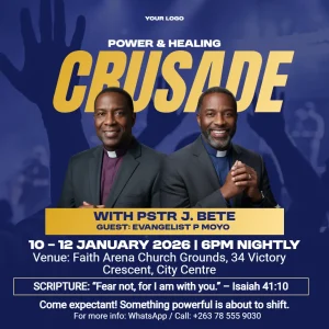 Church crusade golden blue