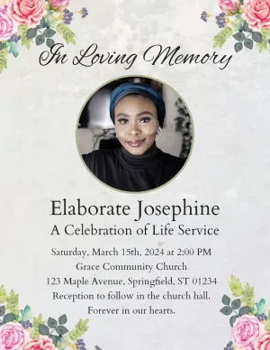 Memorial Service Flower Elegant Flyer