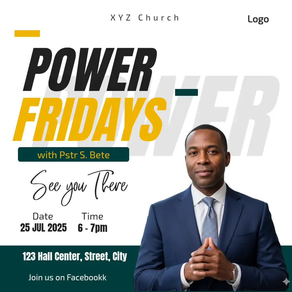 Power Friday Dark Green Gold Bold Square