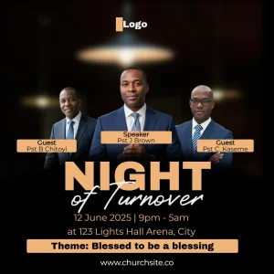 All Night Prayer Dark Bold Square Flyer