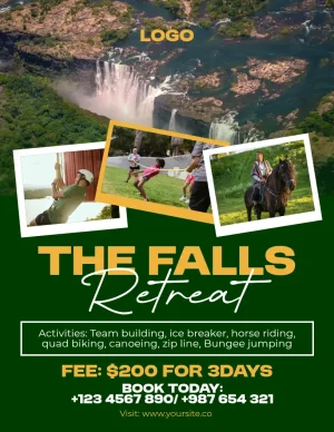 Camping Site Retreat Gradient Green Yellow Flyer