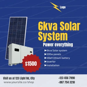 Solar System Sale Blue Yellow Bold Square Flyer