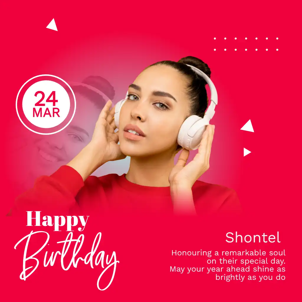 Birthday Crimson Gradient Overlay Square Flyer