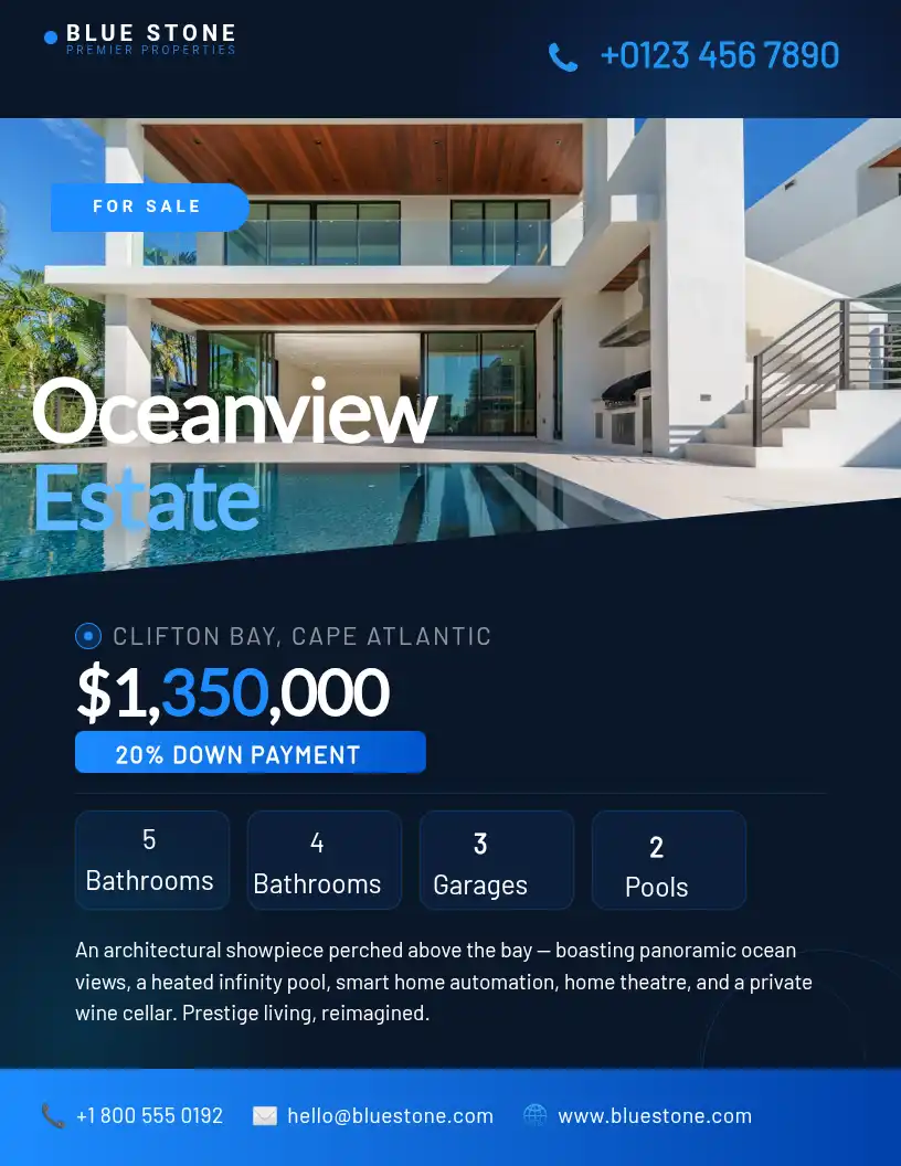 Estate for Sale Blue Shades Modern Flyer